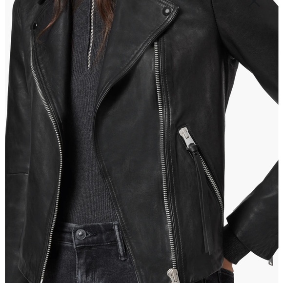 All Saints Dalby Leather Jacket - Picture 3 of 11